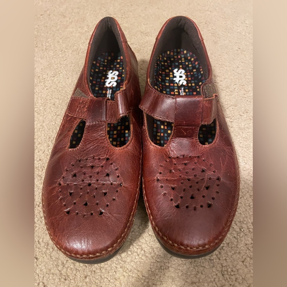 SAS Women's Brown Leather strap Shoes size 10